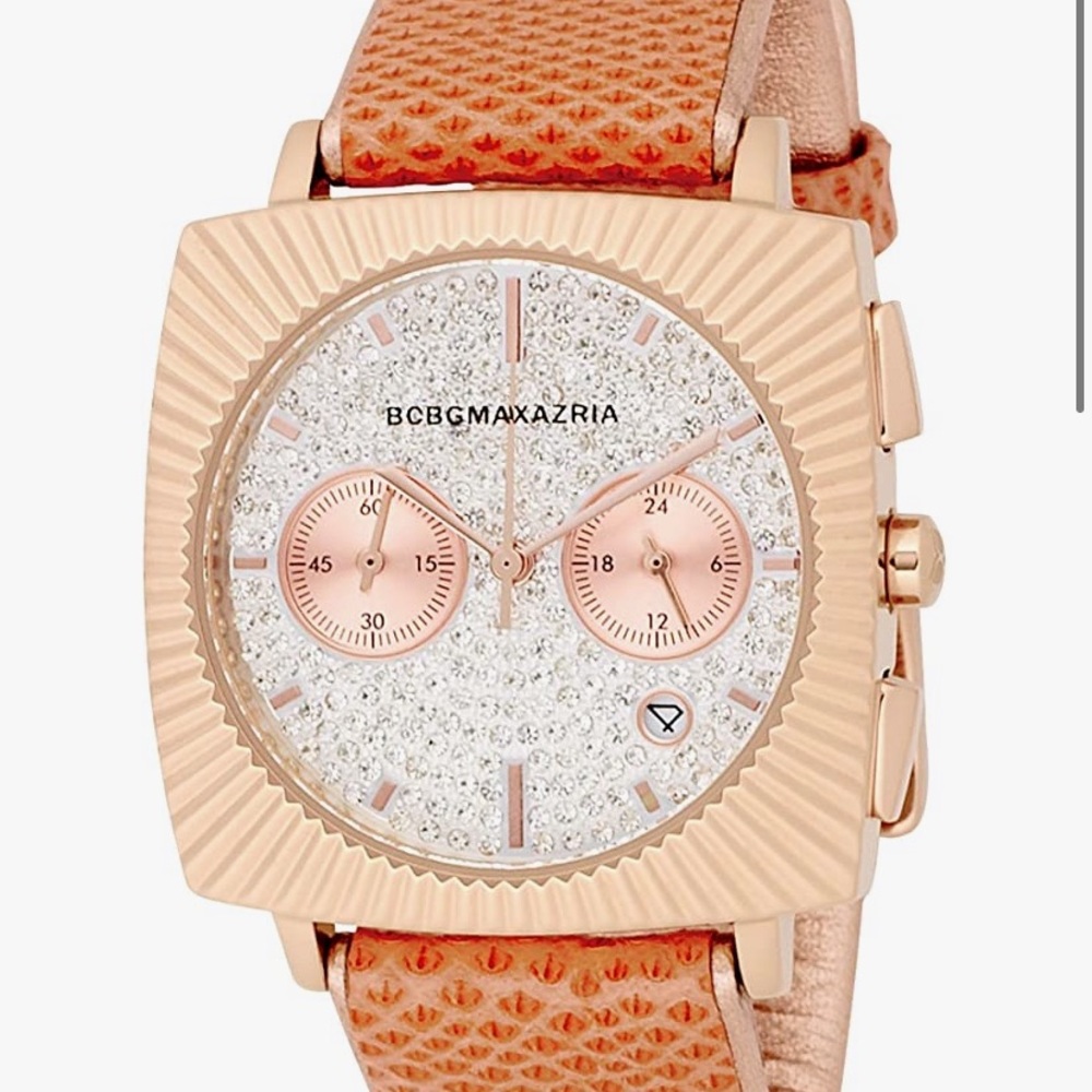 BCBGMaxAzria orange watch with crystals - Picture 4 of 7